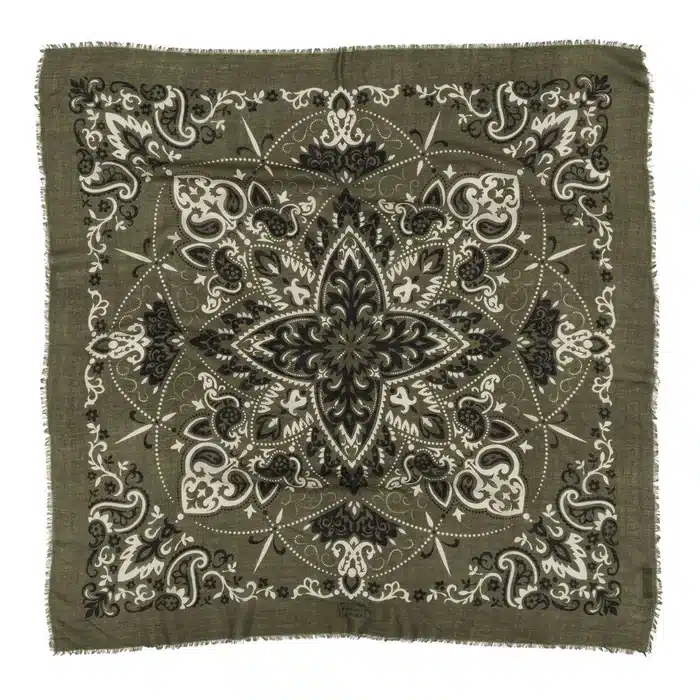 Maison Lecompte Flament villa-silkkihuivi, khaki